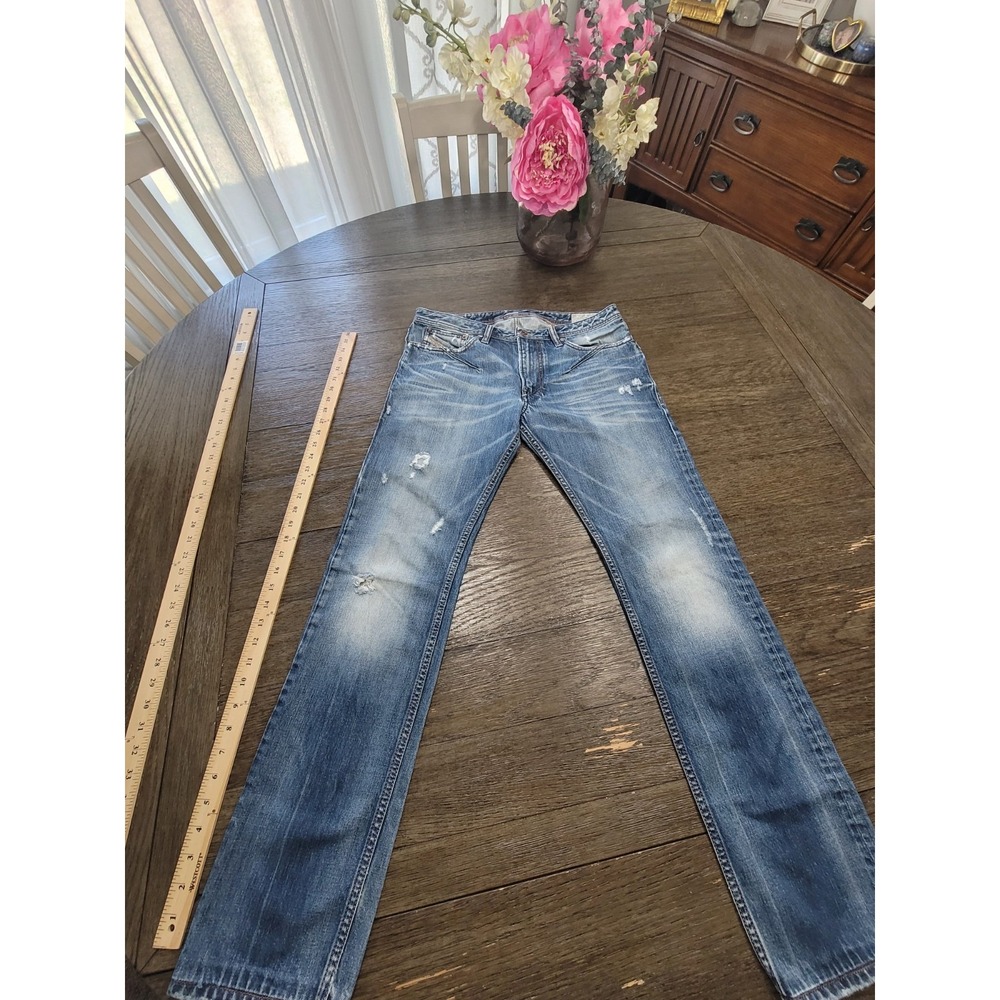Diesel Jeans Mens 31x32 Blue Shioner Medium Wash Slim Skinny Stretch 0RQS8